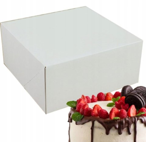 PUDEŁKO NA TORT BIAŁE 28x28x13cm STABILNE OPAKOWANIE MOCNY KARTON PUDEŁKO NA TORT BIAŁE 28x28x13cm STABILNE OPAKOWANIE MOCNY KARTON