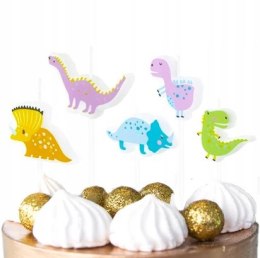 ŚWIECZKI URODZINOWE DINO DINOZAURY NA IMPREZĘ URODZINOWĄ DEKORACJA 6 SZT