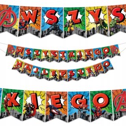 GIRLANDA motyw AVENEGRS MARVEL ozdoba wisząca na urodziny bajki - WN