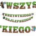 GIRLANDA w stylu MINECRAFT na urodziny przyjęcie WN GRY GRA - NAJLEPSZEGO
