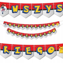 GIRLANDA w stylu POKEMONA na urodziny przyjęcie POKEMO.N WN - NAJLEPSZEGO