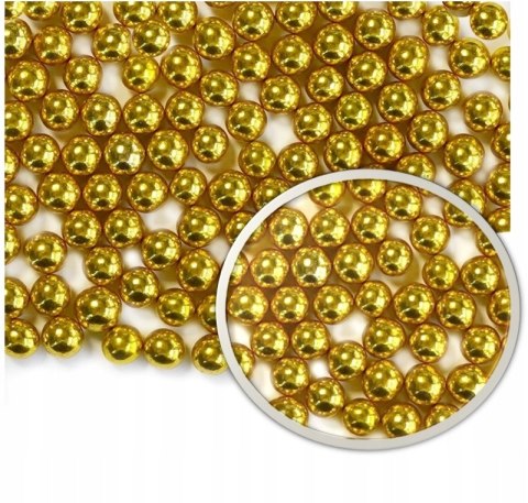 Posypka cukrowa perełki złote śr. 5 mm do lodów i deserów 50g Posypka cukrowa perełki złote śr. 5 mm do lodów i deserów 50g