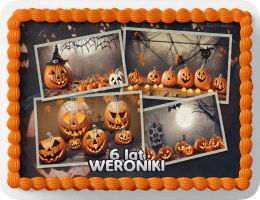 PROSTOKĄTNY OPŁATEK NA TORT A4 20x29CM - HALLOWEEN + IMIĘ GRATIS