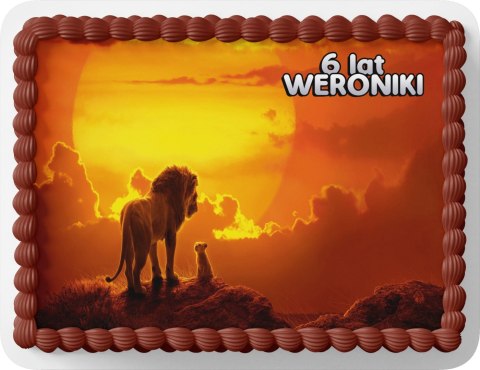 PROSTOKĄTNY OPŁATEK NA TORT A4 20x29CM - KRÓL LEW + IMIĘ GRATIS PROSTOKĄTNY OPŁATEK NA TORT A4 20x29CM - KRÓL LEW + IMIĘ GRATIS