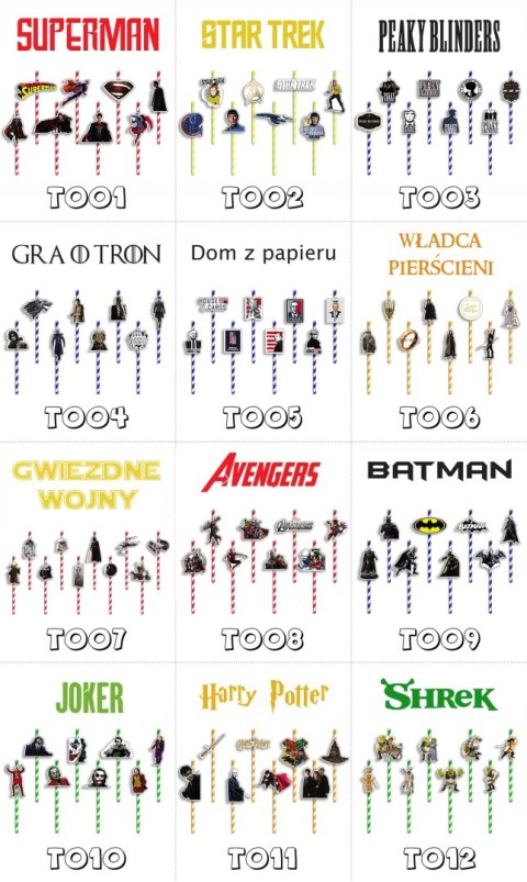 SŁOMKI URODZINOWE z POSTACIAMI - AVENGERS IRONMAN SPIDERMAN - 8 szt. SŁOMKI URODZINOWE z POSTACIAMI - AVENGERS IRONMAN SPIDERMAN - 8 szt.
