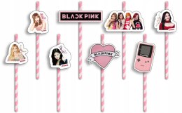 SŁOMKI URODZINOWE z POSTACIAMI - BLACKPINK KPOP POP URODZINY - 8 szt.