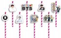 SŁOMKI URODZINOWE z POSTACIAMI - BTS KPOP POP ZESPÓŁ URODZINY - 8 szt.