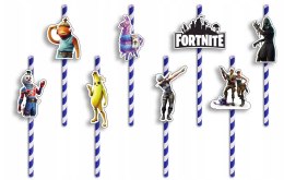SŁOMKI URODZINOWE z POSTACIAMI - FORTNITE BAJKI GRY URODZINY - 8 szt.