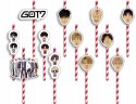 SŁOMKI URODZINOWE z POSTACIAMI - GOT7 KPOP POP ZESPÓŁ URODZINY - 8 szt.