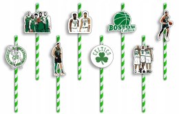 SŁOMKI URODZINOWE z POSTACIAMI - NBA CELTICS KOSZYKÓWKA DRUŻYNY - 8 szt.