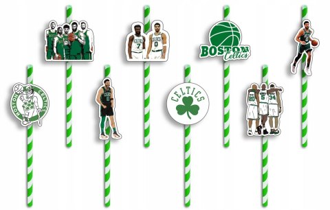 SŁOMKI URODZINOWE z POSTACIAMI - NBA CELTICS KOSZYKÓWKA DRUŻYNY - 8 szt. SŁOMKI URODZINOWE z POSTACIAMI - NBA CELTICS KOSZYKÓWKA DRUŻYNY - 8 szt.