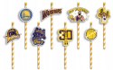 SŁOMKI URODZINOWE z POSTACIAMI - NBA LAKERS KOSZYKÓWKA DRUŻYNY - 8 szt.