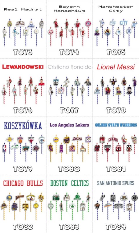 SŁOMKI URODZINOWE z POSTACIAMI - NBA LAKERS KOSZYKÓWKA DRUŻYNY - 8 szt. SŁOMKI URODZINOWE z POSTACIAMI - NBA LAKERS KOSZYKÓWKA DRUŻYNY - 8 szt.
