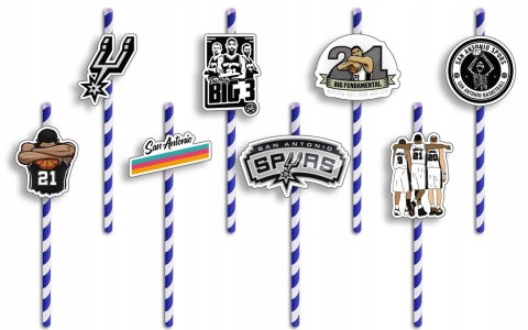 SŁOMKI URODZINOWE z POSTACIAMI - NBA SPURS KOSZYKÓWKA DRUŻYNY - 8 szt. SŁOMKI URODZINOWE z POSTACIAMI - NBA SPURS KOSZYKÓWKA DRUŻYNY - 8 szt.