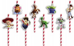 SŁOMKI URODZINOWE z POSTACIAMI - TOY STORY BAJKI GRY URODZINY - 8 szt.