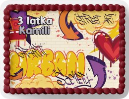 PROSTOKĄTNY OPŁATEK NA TORT A4 20x29CM - DESKOROLKA ROLKI + IMIĘ GRATIS