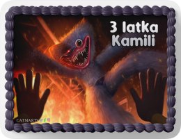 PROSTOKĄTNY OPŁATEK NA TORT A4 20x29CM - HUGGY WUGGY GRA + IMIĘ GRATIS