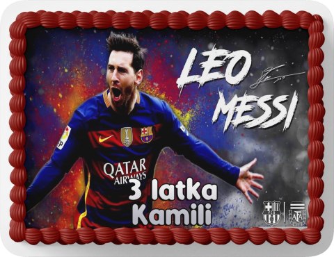 PROSTOKĄTNY OPŁATEK NA TORT A4 20x29CM - MESSI PIŁKA + IMIĘ GRATIS PROSTOKĄTNY OPŁATEK NA TORT A4 20x29CM - MESSI PIŁKA + IMIĘ GRATIS