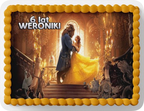 PROSTOKĄTNY OPŁATEK NA TORT A4 20x29CM - PIĘKNA I BESTIA + IMIĘ GRATIS PROSTOKĄTNY OPŁATEK NA TORT A4 20x29CM - PIĘKNA I BESTIA + IMIĘ GRATIS