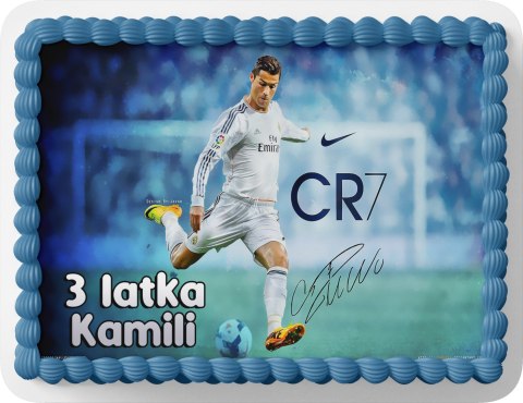 PROSTOKĄTNY OPŁATEK NA TORT A4 20x29CM - RONALDO PIŁKA + IMIĘ GRATIS PROSTOKĄTNY OPŁATEK NA TORT A4 20x29CM - RONALDO PIŁKA + IMIĘ GRATIS