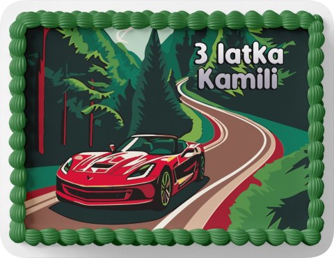 PROSTOKĄTNY OPŁATEK NA TORT A4 20x29CM - SAMOCHODY + IMIĘ GRATIS PROSTOKĄTNY OPŁATEK NA TORT A4 20x29CM - SAMOCHODY + IMIĘ GRATIS