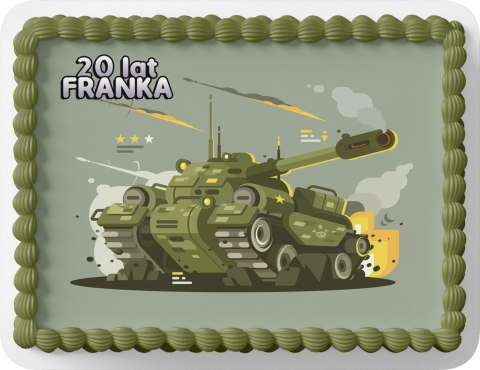 PROSTOKĄTNY OPŁATEK NA TORT A4 20x29CM - WOJSKO CZOŁG + IMIĘ GRATIS PROSTOKĄTNY OPŁATEK NA TORT A4 20x29CM - WOJSKO CZOŁG + IMIĘ GRATIS
