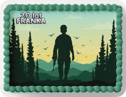 PROSTOKĄTNY OPŁATEK NA TORT A4 20x29CM - WOJSKO MUNDUR + IMIĘ GRATIS