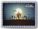 PROSTOKĄTNY OPŁATEK NA TORT A4 20x29CM - ZOMBIE ZOMBI + IMIĘ GRATIS