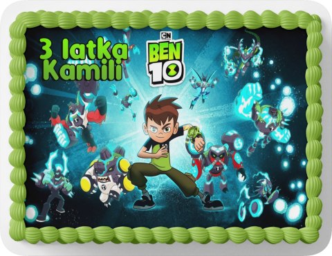 PROSTOKĄTNY OPŁATEK NA TORT A4 20x29CM - BEN10 BEN TEN + IMIĘ GRATIS PROSTOKĄTNY OPŁATEK NA TORT A4 20x29CM - BEN10 BEN TEN + IMIĘ GRATIS