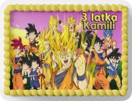 PROSTOKĄTNY OPŁATEK NA TORT A4 20x29CM - DRAGON BALL + IMIĘ GRATIS