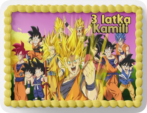 PROSTOKĄTNY OPŁATEK NA TORT A4 20x29CM - DRAGON BALL + IMIĘ GRATIS PROSTOKĄTNY OPŁATEK NA TORT A4 20x29CM - DRAGON BALL + IMIĘ GRATIS
