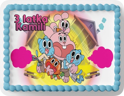 PROSTOKĄTNY OPŁATEK NA TORT A4 20x29CM - GUMBALL WZORY + IMIĘ GRATIS PROSTOKĄTNY OPŁATEK NA TORT A4 20x29CM - GUMBALL WZORY + IMIĘ GRATIS