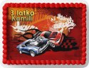 PROSTOKĄTNY OPŁATEK NA TORT A4 20x29CM - HOT WHEELS AUTA + IMIĘ GRATIS
