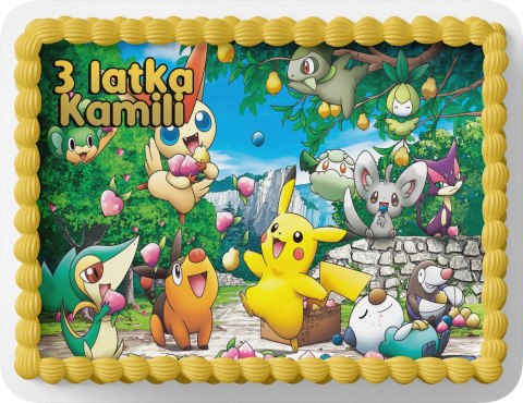 PROSTOKĄTNY OPŁATEK NA TORT A4 20x29CM - POKEM.ON WZORY + IMIĘ GRATIS PROSTOKĄTNY OPŁATEK NA TORT A4 20x29CM - POKEM.ON WZORY + IMIĘ GRATIS