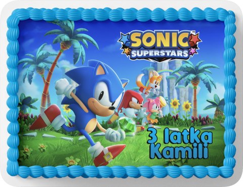 PROSTOKĄTNY OPŁATEK NA TORT A4 20x29CM - SONIC BAJKA + IMIĘ GRATIS PROSTOKĄTNY OPŁATEK NA TORT A4 20x29CM - SONIC BAJKA + IMIĘ GRATIS