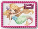 PROSTOKĄTNY OPŁATEK NA TORT A4 20x29CM - SYRENKA WZORY + IMIĘ GRATIS
