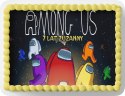 PROSTOKĄTNY OPŁATEK NA TORT A4 20x29CM - AMONG US + IMIĘ GRATIS