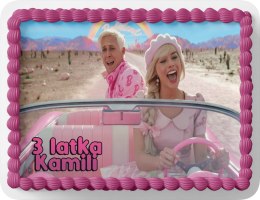 PROSTOKĄTNY OPŁATEK NA TORT A4 20x29CM - BARBIE BARBI + IMIĘ GRATIS