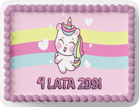 PROSTOKĄTNY OPŁATEK NA TORT A4 20x29CM - JEDNOROŻEC UNICORN + IMIĘ GRATIS PROSTOKĄTNY OPŁATEK NA TORT A4 20x29CM - JEDNOROŻEC UNICORN + IMIĘ GRATIS