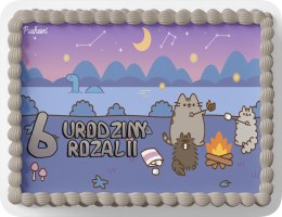 PROSTOKĄTNY OPŁATEK NA TORT A4 20x29CM - KOTEK SŁODKI KOTKI + IMIĘ GRATIS
