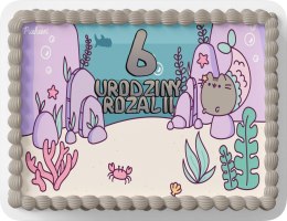 PROSTOKĄTNY OPŁATEK NA TORT A4 20x29CM - KOTEK SŁODKI KOTKI + IMIĘ GRATIS