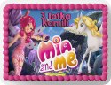 PROSTOKĄTNY OPŁATEK NA TORT A4 20x29CM - MIA I JA MIA AND ME + IMIĘ GRATIS