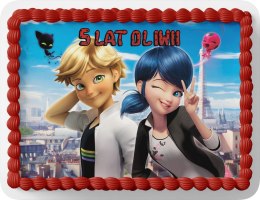 PROSTOKĄTNY OPŁATEK NA TORT A4 20x29CM - MIRACULUM CZARNY KOT + IMIĘ GRATIS