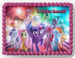 PROSTOKĄTNY OPŁATEK NA TORT A4 20x29CM - MY LITTLE PONY + IMIĘ GRATIS