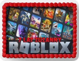 PROSTOKĄTNY OPŁATEK NA TORT A4 20x29CM - ROBLOX + IMIĘ GRATIS