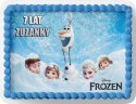 PROSTOKĄTNY OPŁATEK NA TORT A4 20x29CM - KRAINA LODU + IMIĘ GRATIS