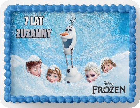 PROSTOKĄTNY OPŁATEK NA TORT A4 20x29CM - KRAINA LODU + IMIĘ GRATIS PROSTOKĄTNY OPŁATEK NA TORT A4 20x29CM - KRAINA LODU + IMIĘ GRATIS