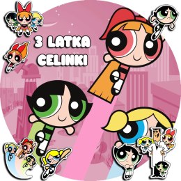 OPŁATEK NA TORT 30CM - POWER GIRLS ATOM.ÓWKI + IMIĘ + GRATIS! 24CM 26CM