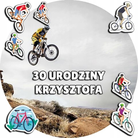 OPŁATEK NA TORT 30CM - ROWERY ROWER HOBBY + IMIĘ + GRATIS! 24CM 26CM OPŁATEK NA TORT 30CM - ROWERY ROWER HOBBY + IMIĘ + GRATIS! 24CM 26CM