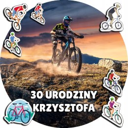 OPŁATEK NA TORT 30CM - ROWERY ROWER HOBBY + IMIĘ + GRATIS! 24CM 26CM